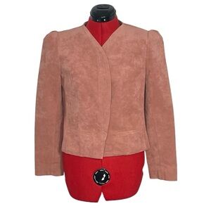 Vintage Mollie Parnis Pink Ultra Suede Blazer Size S.